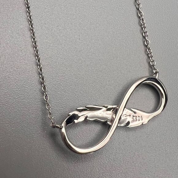 Sterling silver 925 Elegant Silver Infinity Necklace - Picture 8 of 8
